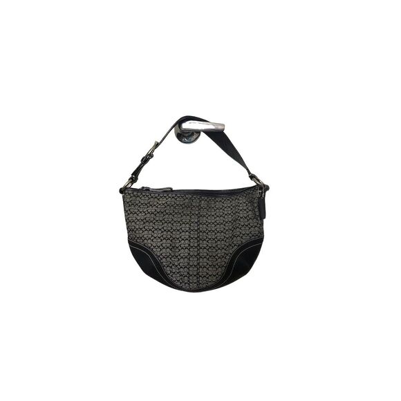 Coach Handbags - Vintage Coach Women's Shoulder Bag Black Gray Monogram Purse